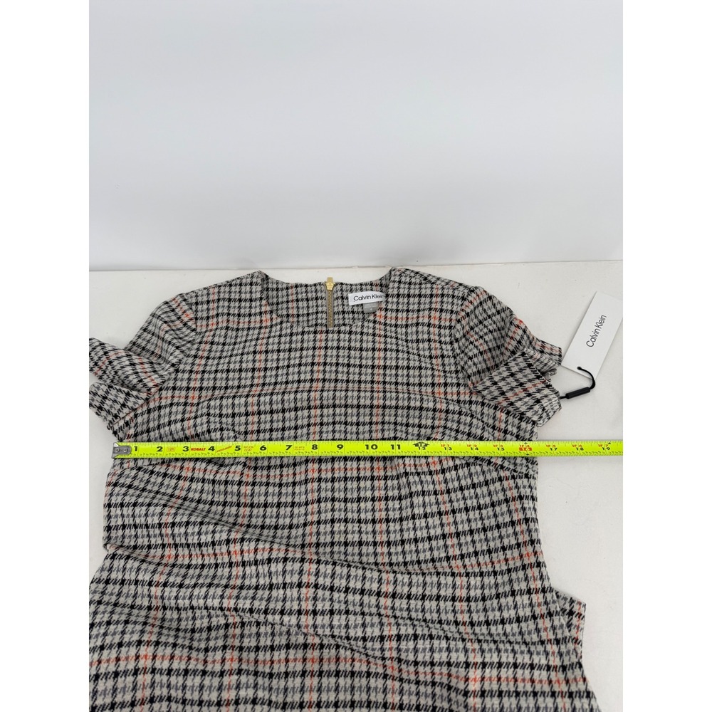 Calvin Klein Houndstooth Sheath Dress Short Sleeve Zipper Back Womens Size 4 NWT - Picture 5 of 12